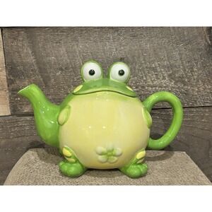 BURTON + BURTON ‎ TOBY the TOAD Tea Pot Dated 2005 Burton & Burton 7" tall